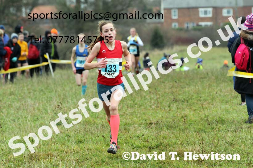 Girls under-13s, 2021 North Eastern Cross Country Championships, Sedgefield. Photo: David T. Hewitson/Sports for All Pics